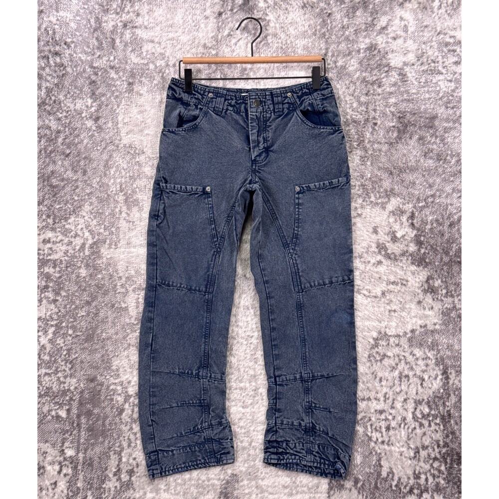 Free People Dark Wash Utility Cropped Cargo Pants